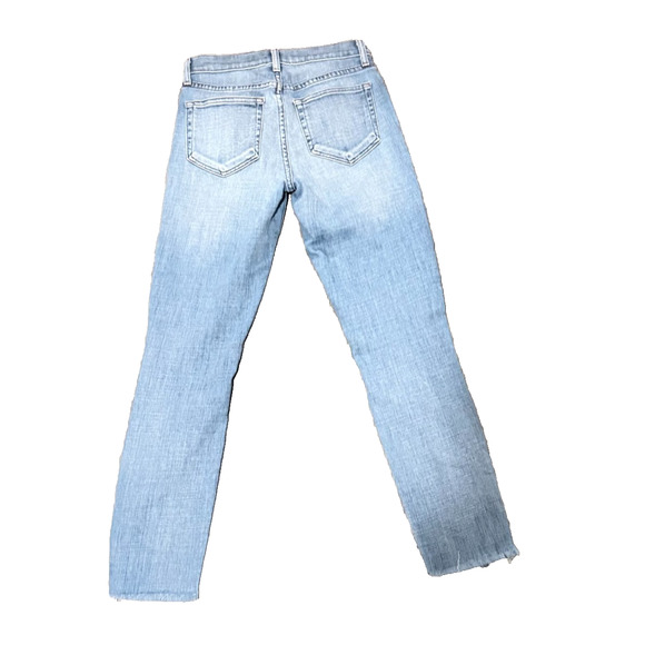 L’AGENCE Skinny Jeans Women’s Size 24 Light Wash Distressed Raw Hem Soft Chic - Picture 3 of 9